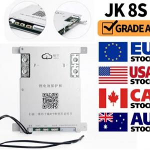 JST6394 JK smart bms 1A 2A active balance 3S 4S 5S 6S 7S 8S 12V 24V 100A 200A 300A lifepo4 li ion bms with on off power button